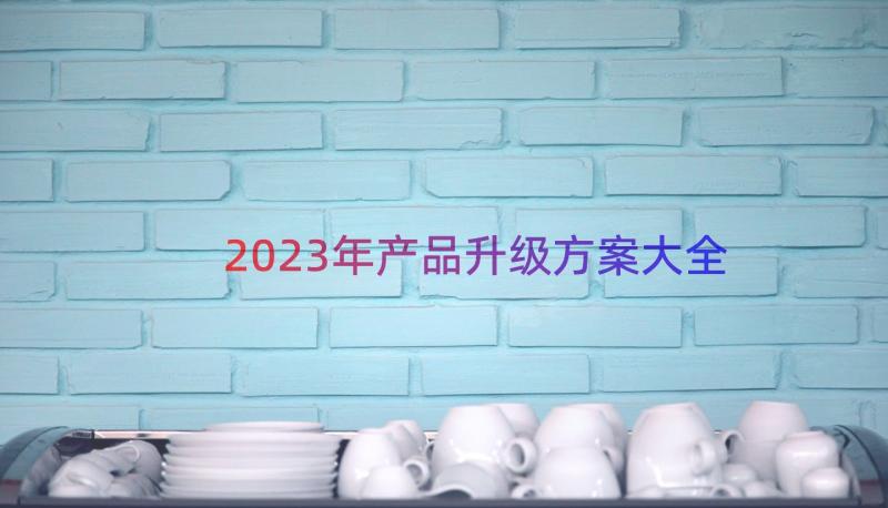 2023年产品升级方案大全（17篇）