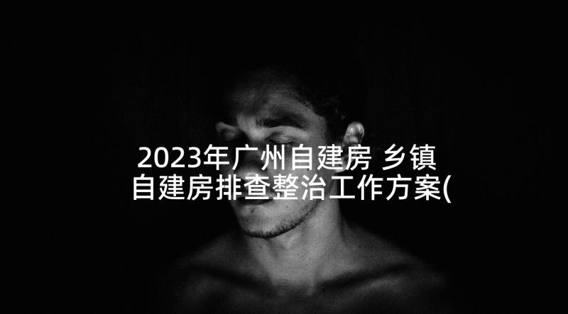 2023年广州自建房 乡镇自建房排查整治工作方案(优秀8篇)