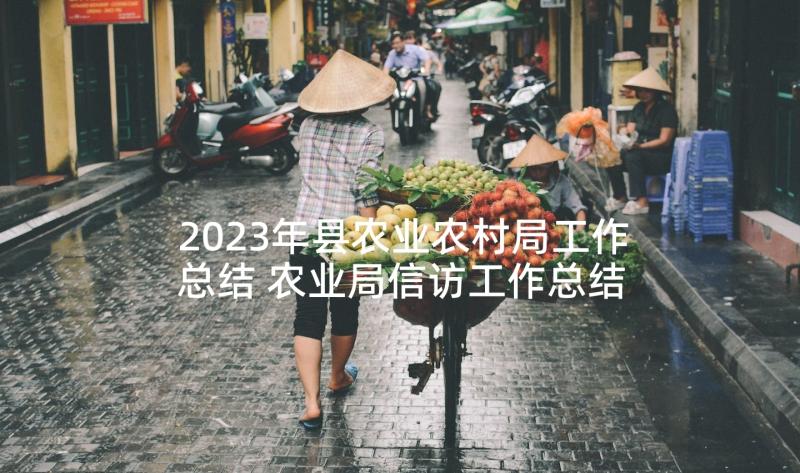 2023年县农业农村局工作总结 农业局信访工作总结(精选8篇)