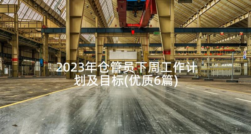 2023年仓管员下周工作计划及目标(优质6篇)