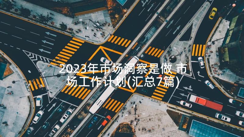 2023年市场洞察是做 市场工作计划(汇总7篇)