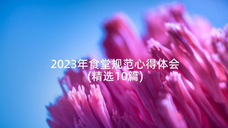 2023年食堂规范心得体会(精选10篇)