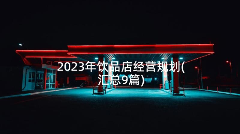 2023年饮品店经营规划(汇总9篇)