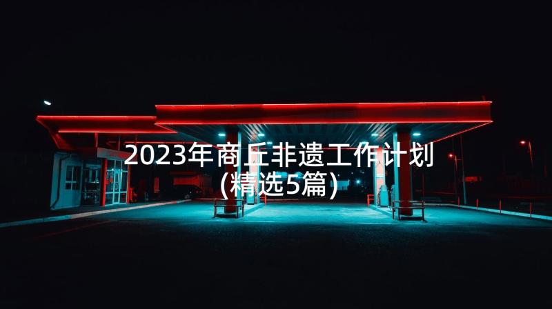 2023年商丘非遗工作计划(精选5篇)