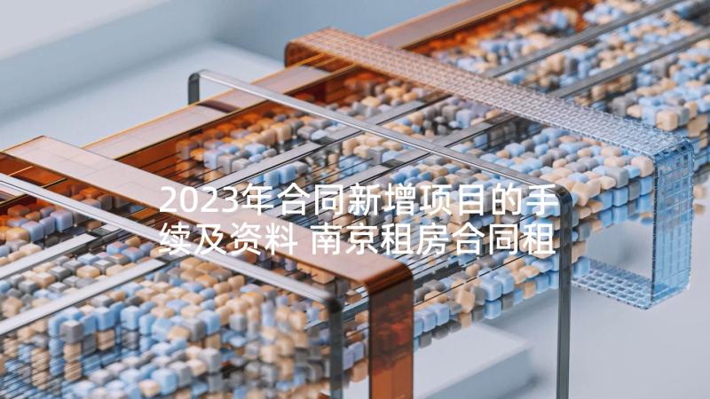2023年合同新增项目的手续及资料 南京租房合同租房合同(优秀6篇)