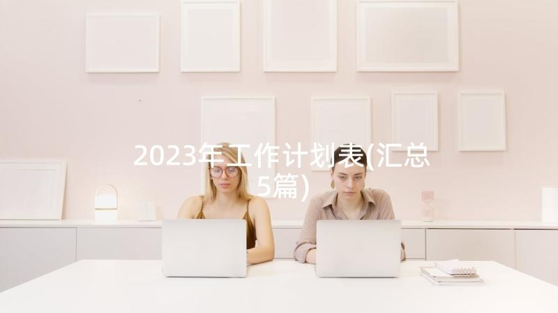 2023年工作计划表(汇总5篇)