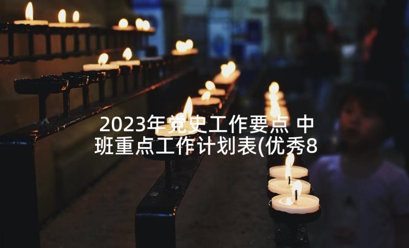 2023年党史工作要点 中班重点工作计划表(优秀8篇)