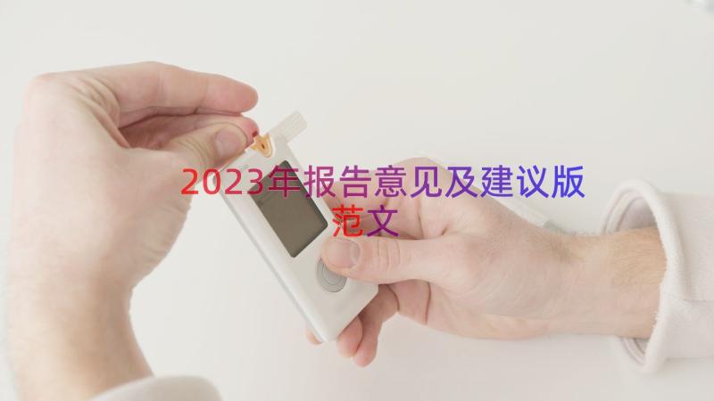 2023年报告意见及建议版范文（18篇）