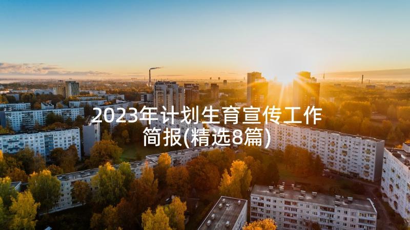 2023年计划生育宣传工作简报(精选8篇)