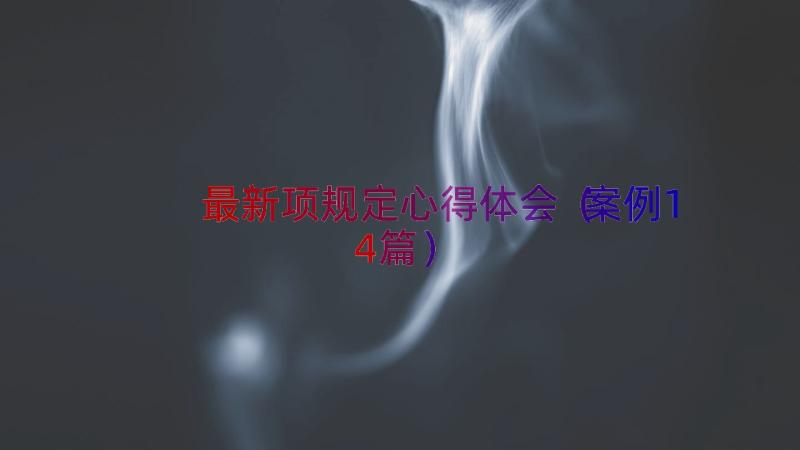 最新项规定心得体会（案例14篇）