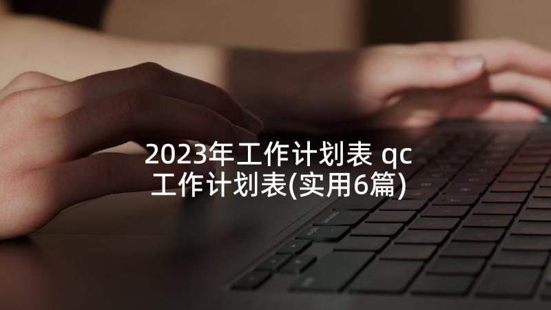 2023年工作计划表 qc工作计划表(实用6篇)