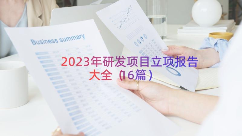 2023年研发项目立项报告大全（16篇）
