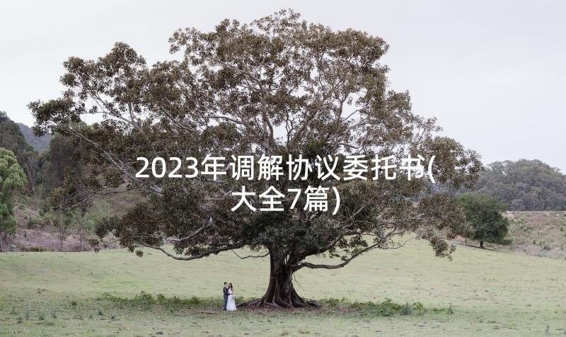 2023年调解协议委托书(大全7篇)