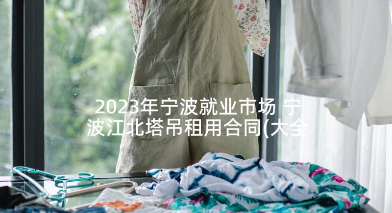 2023年宁波就业市场 宁波江北塔吊租用合同(大全6篇)