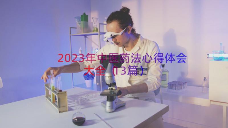 2023年中医药法心得体会大全（13篇）