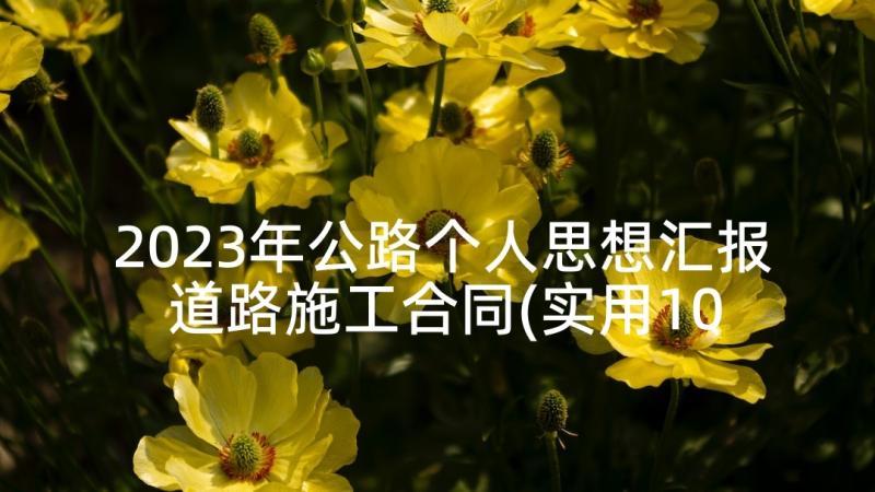 2023年公路个人思想汇报 道路施工合同(实用10篇)