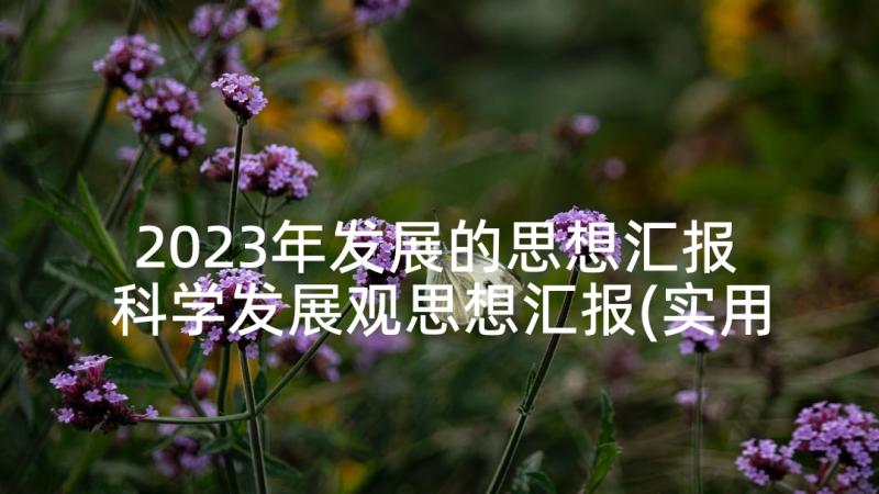 2023年发展的思想汇报 科学发展观思想汇报(实用10篇)