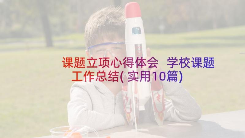 课题立项心得体会 学校课题工作总结(实用10篇)