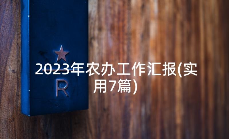 2023年农办工作汇报(实用7篇)