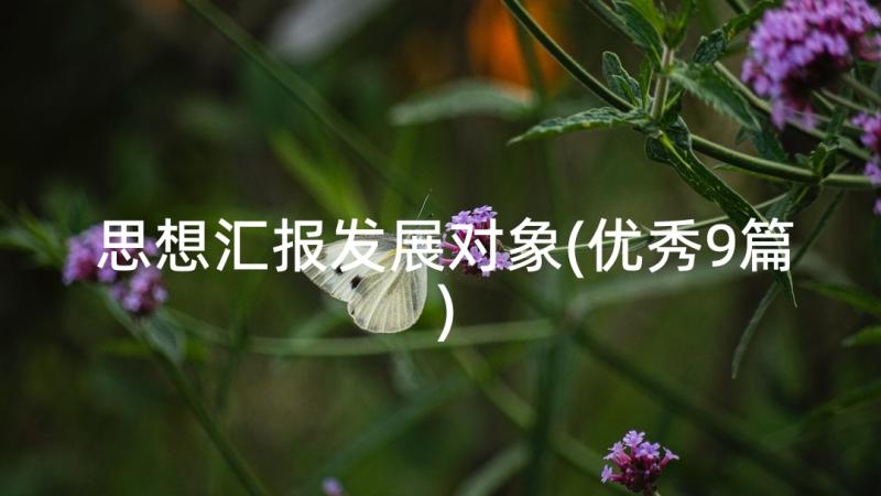 思想汇报发展对象(优秀9篇)