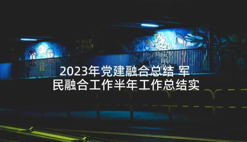 2023年党建融合总结 军民融合工作半年工作总结实用(汇总6篇)