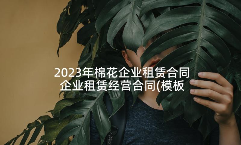 2023年棉花企业租赁合同 企业租赁经营合同(模板8篇)