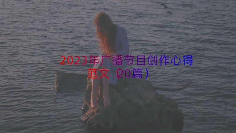 2023年广播节目创作心得范文（20篇）