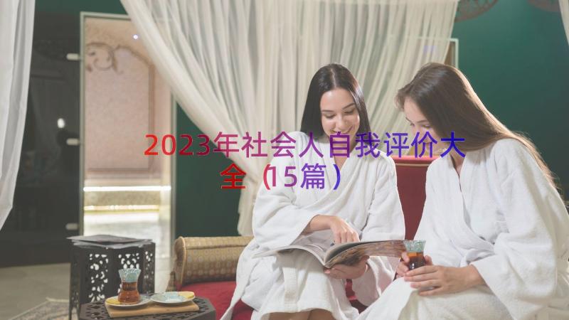 2023年社会人自我评价大全（15篇）