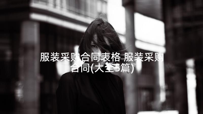 服装采购合同表格 服装采购合同(大全5篇)