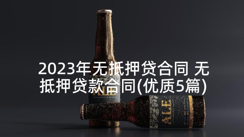 2023年无抵押贷合同 无抵押贷款合同(优质5篇)