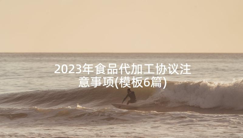 2023年食品代加工协议注意事项(模板6篇)