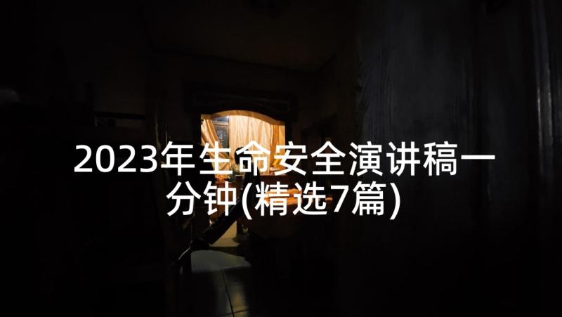 2023年生命安全演讲稿一分钟(精选7篇)