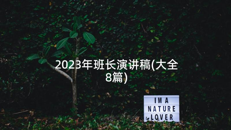 2023年班长演讲稿(大全8篇)