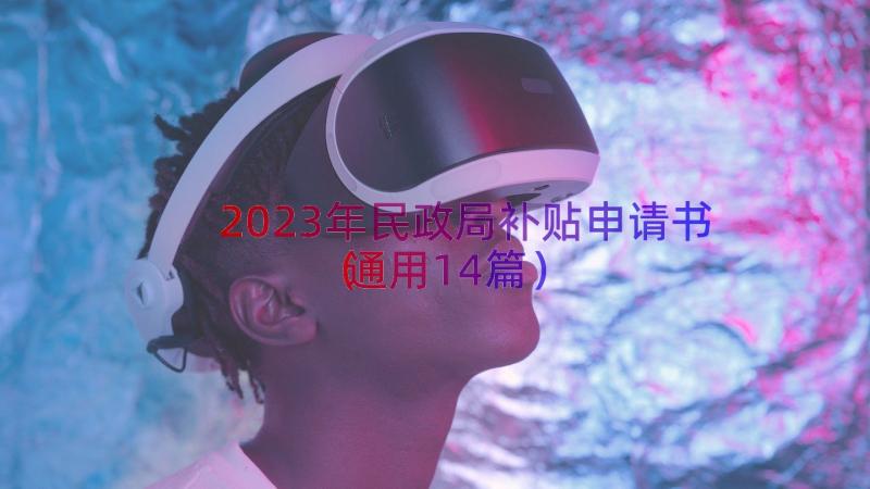 2023年民政局补贴申请书（通用14篇）