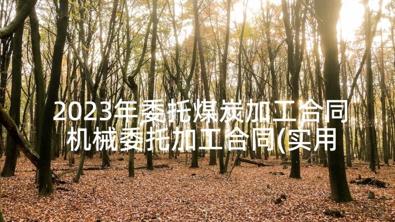 2023年委托煤炭加工合同 机械委托加工合同(实用10篇)