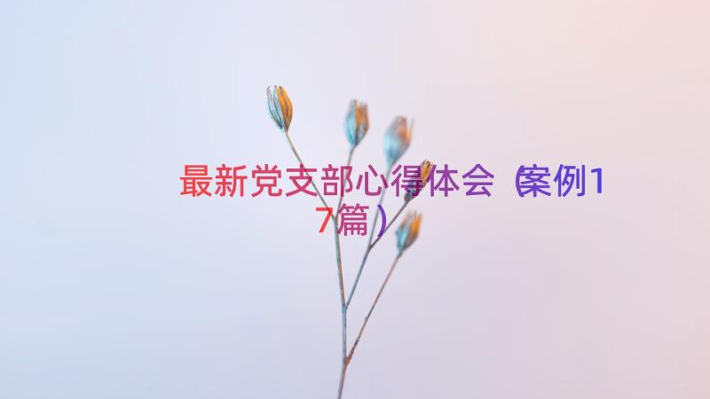 最新党支部心得体会（案例17篇）