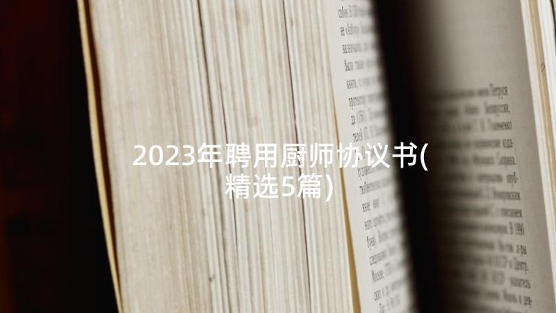 2023年聘用厨师协议书(精选5篇)