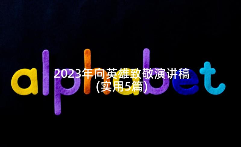 2023年向英雄致敬演讲稿(实用5篇)