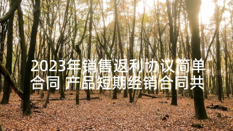 2023年销售返利协议简单合同 产品短期经销合同共(汇总5篇)