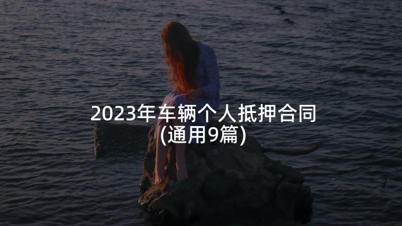 2023年车辆个人抵押合同(通用9篇)