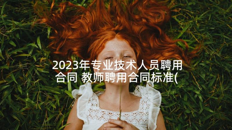 2023年专业技术人员聘用合同 教师聘用合同标准(汇总7篇)