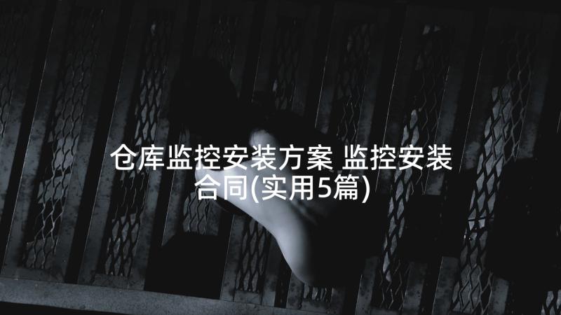 仓库监控安装方案 监控安装合同(实用5篇)