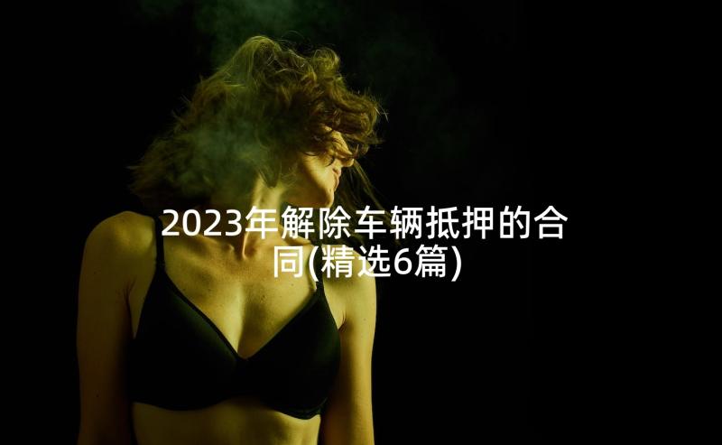 2023年解除车辆抵押的合同(精选6篇)