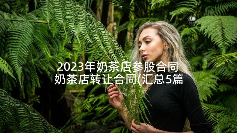2023年奶茶店参股合同 奶茶店转让合同(汇总5篇)