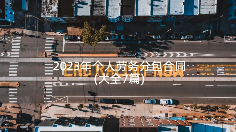 2023年个人劳务分包合同(大全7篇)