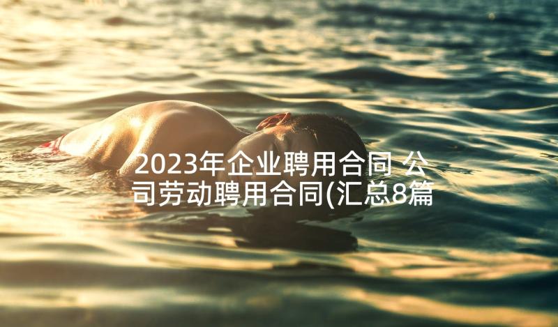 2023年企业聘用合同 公司劳动聘用合同(汇总8篇)