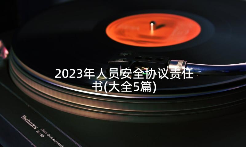 2023年人员安全协议责任书(大全5篇)