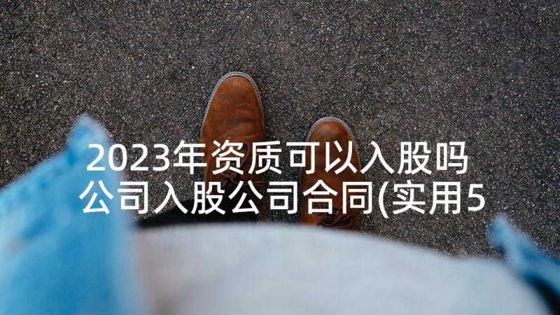 2023年资质可以入股吗 公司入股公司合同(实用5篇)