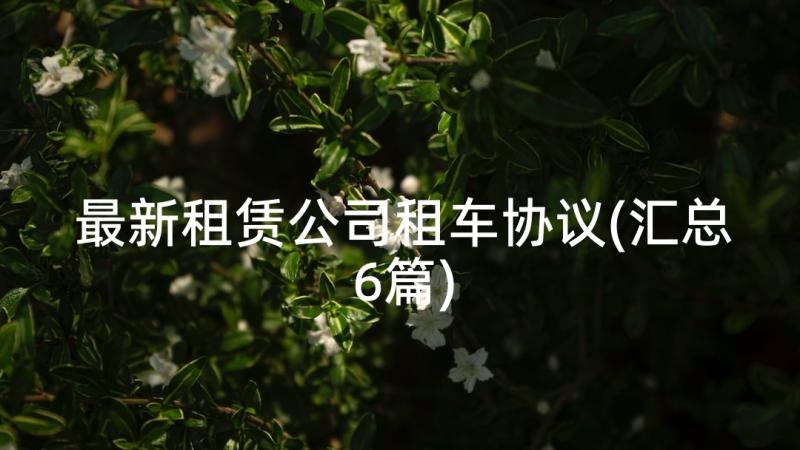 最新租赁公司租车协议(汇总6篇)