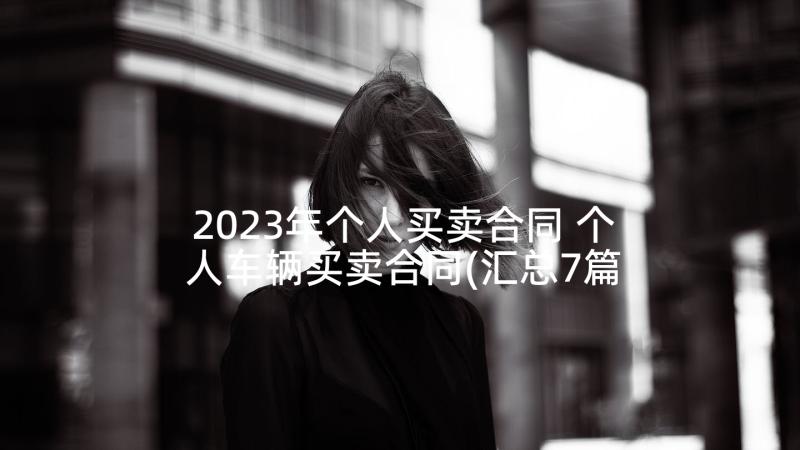 2023年个人买卖合同 个人车辆买卖合同(汇总7篇)